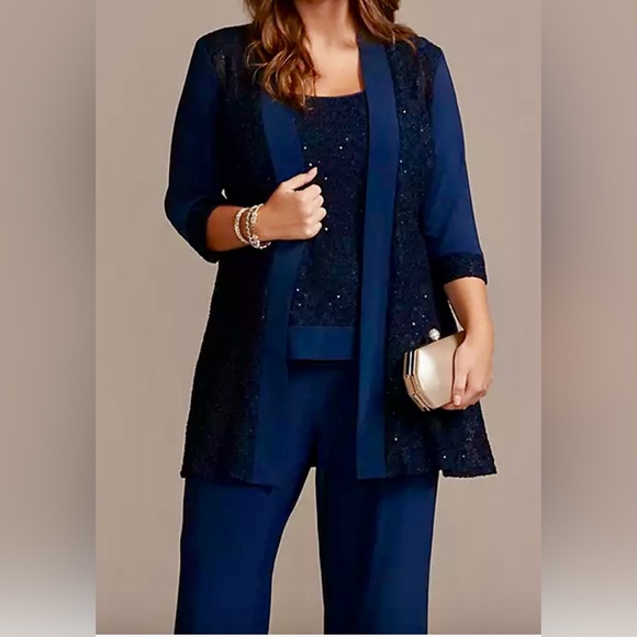 NWT Oleg Cassini Navy Women’s Bridal Pantsuit - Size 10